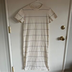 Roller Striped Cream Midi Dress